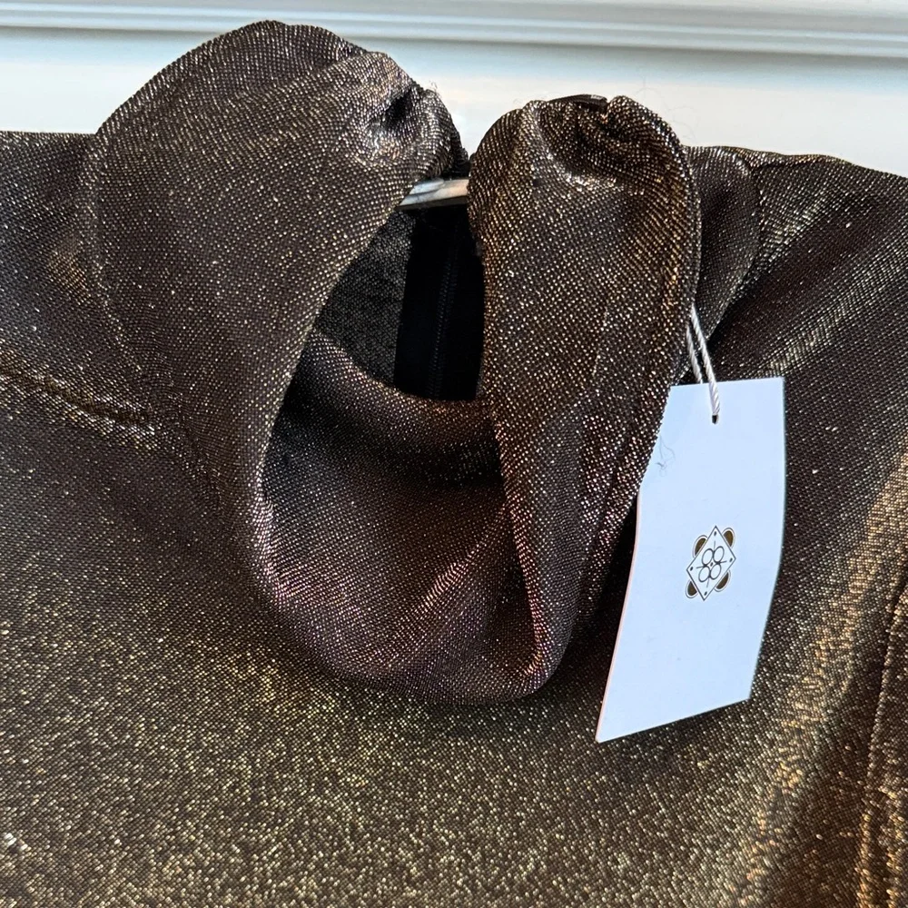 Wayf Metallic Brown Cowl‎ Neck Sweater
